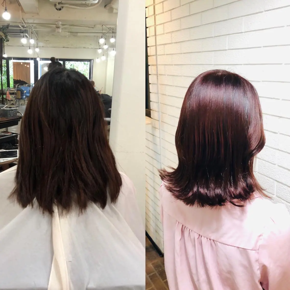ミディアム カット ヘアカラー トリートメント 艶カラー🩵💛 NANAのヘアスタイル