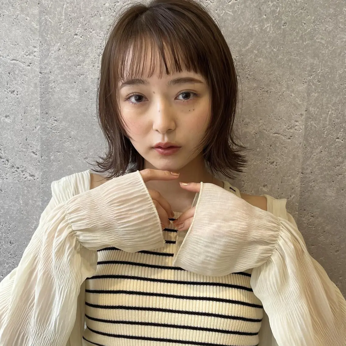 ミディアム カット ヘアカラー トリートメント 🩰 柔らかいカラー tomomi🌛のヘアスタイル