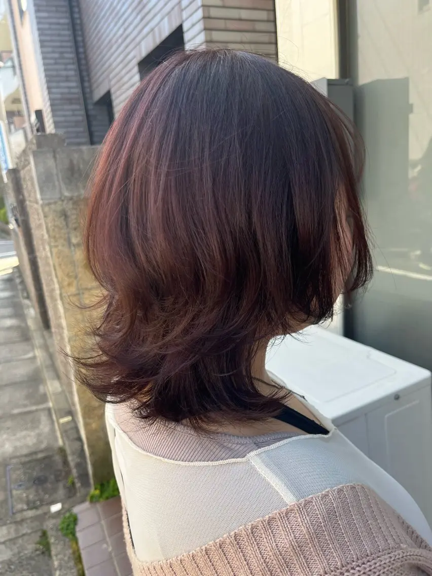 ミディアム ウルフカット 似合わせスタイル 🌹mao🌹のヘアスタイル