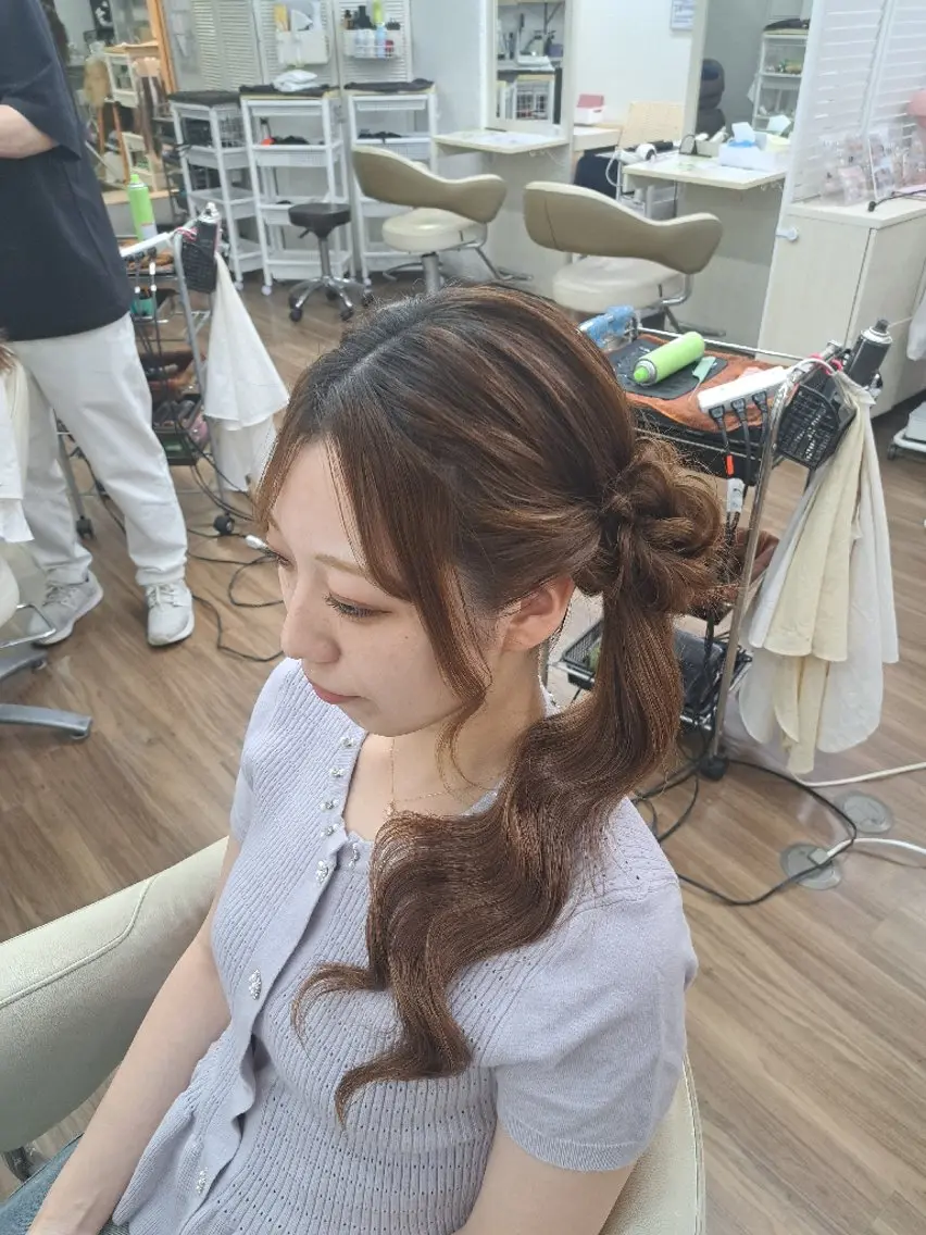 ヘアアレンジ ロング お団子ヘア ヘアセット GLOSS心斎橋🌹 はるなのヘアスタイル