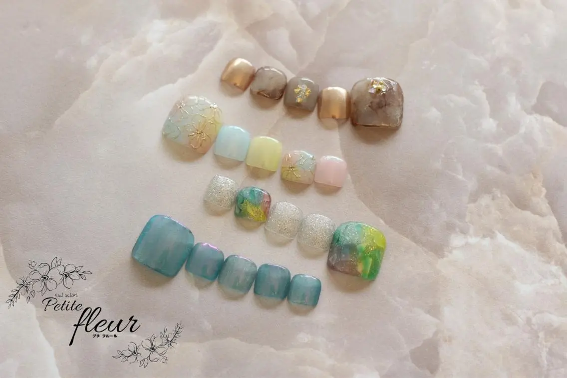 ネイル フットネイル ❁⃘*。Petite fleur❁⃘*りさのネイルデザイン