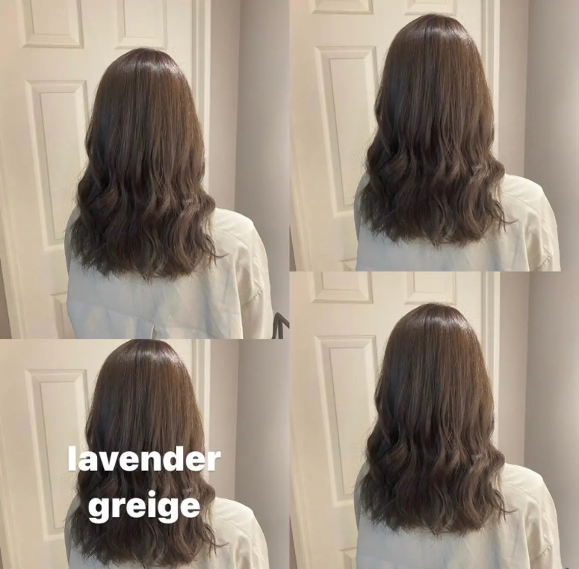 セミロング カラー パーマ ヘアアレンジ メンズ キッズ ネイル マツエク・マツパ グレージュ ラベンダーカラー ラベンダーグレージュ ラベンダーグレー RIYA❤︎ Aujuaソムリエのヘアスタイル