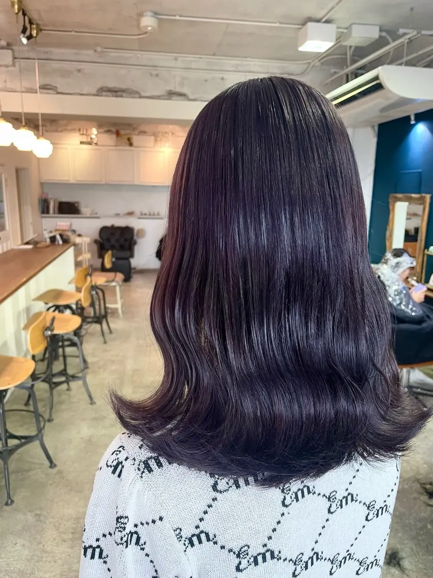 ミディアム カラー ヘアアレンジ ブリーチ ケアカラー ダブルカラー ラベンダーカラー ブリーチなしカラー 山崎 澪 レイヤーカット/大宮のヘアスタイル