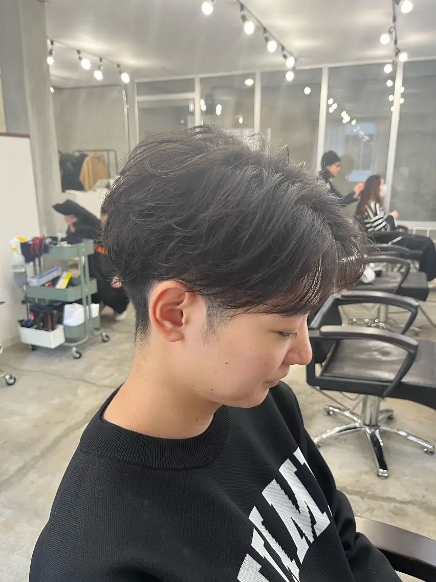 メンズカット+フェザーパーマの写真