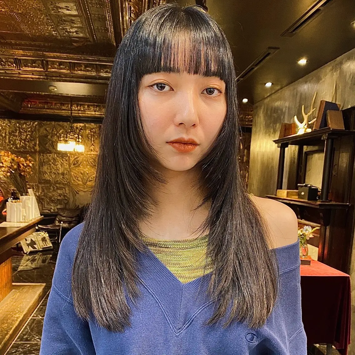 ロング 顔まわりレイヤー レイヤーカット カット トリートメント メンズヘア/パーマ/ SHOUTOのヘアスタイル