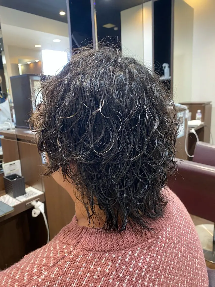 ショート パーマ ウルフカット 仲井 充のヘアスタイル