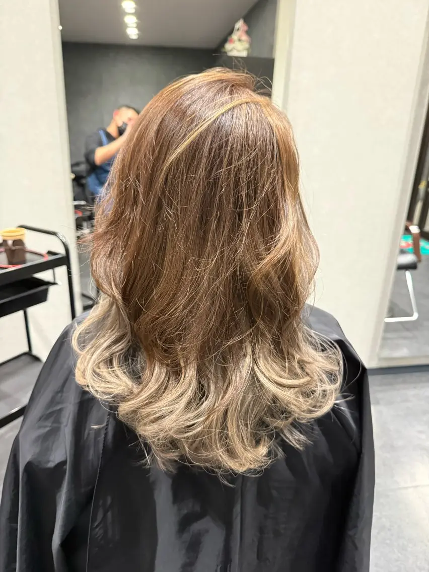 セミロング 外国人風カラー 髪質改善⚡️カラー 🍀武久 誠🍀のヘアスタイル