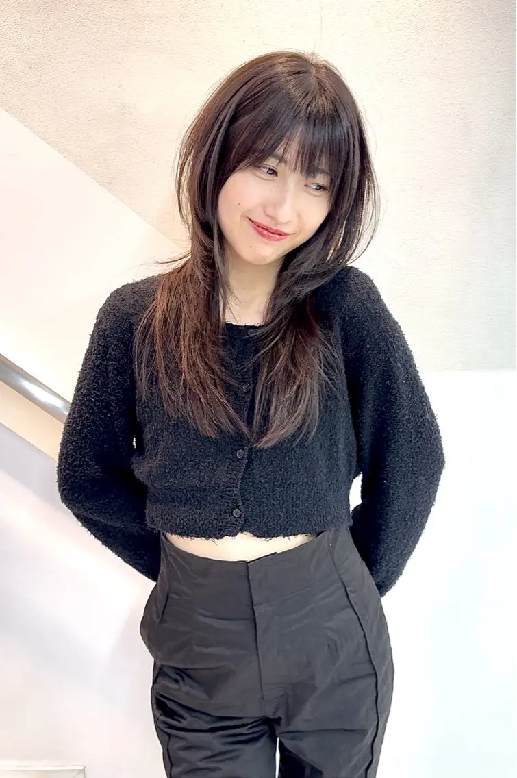 セミロング はにいレイヤーカット モデル募集中のヘアスタイル