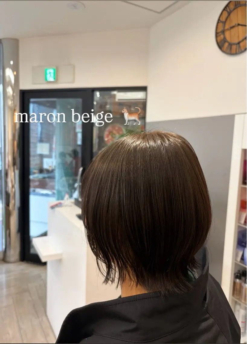 ミディアム カット ヘアカラー トリートメント 蓮池 愛海のヘアスタイル