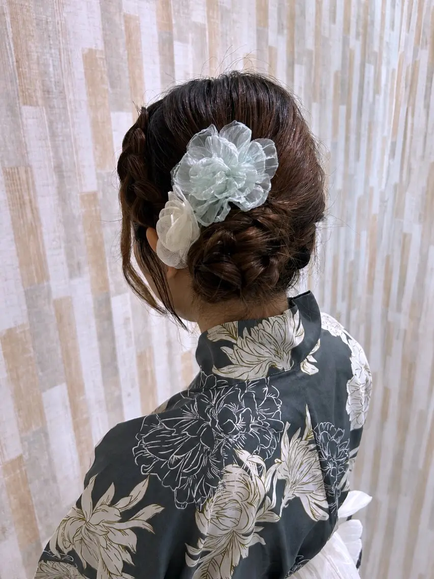 ロング 着付け EARTH平塚 🎀白石 りおん🤍のヘアスタイル