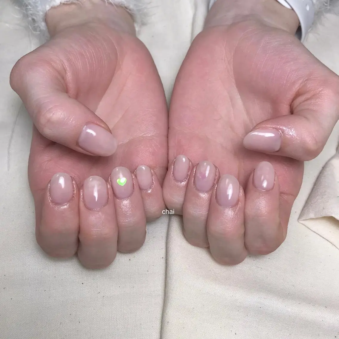 ネイル ハート ホログラムネイル ハンドネイル chai nail _ai📍鶴橋/桃谷のネイルデザイン