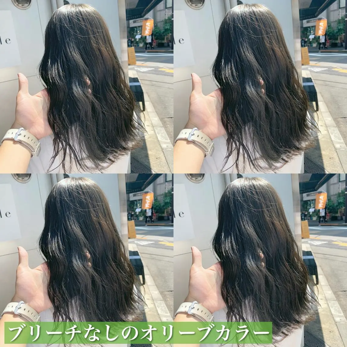 セミロング カラー ベージュカラー ブリーチ ブリーチなしカラー オリーブベージュ navile原宿 yumaのヘアスタイル