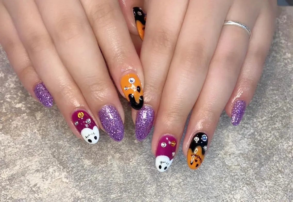 ネイル ハロウィン ハンドネイル Lino+ ネイル&よもぎ蒸しのネイルデザイン