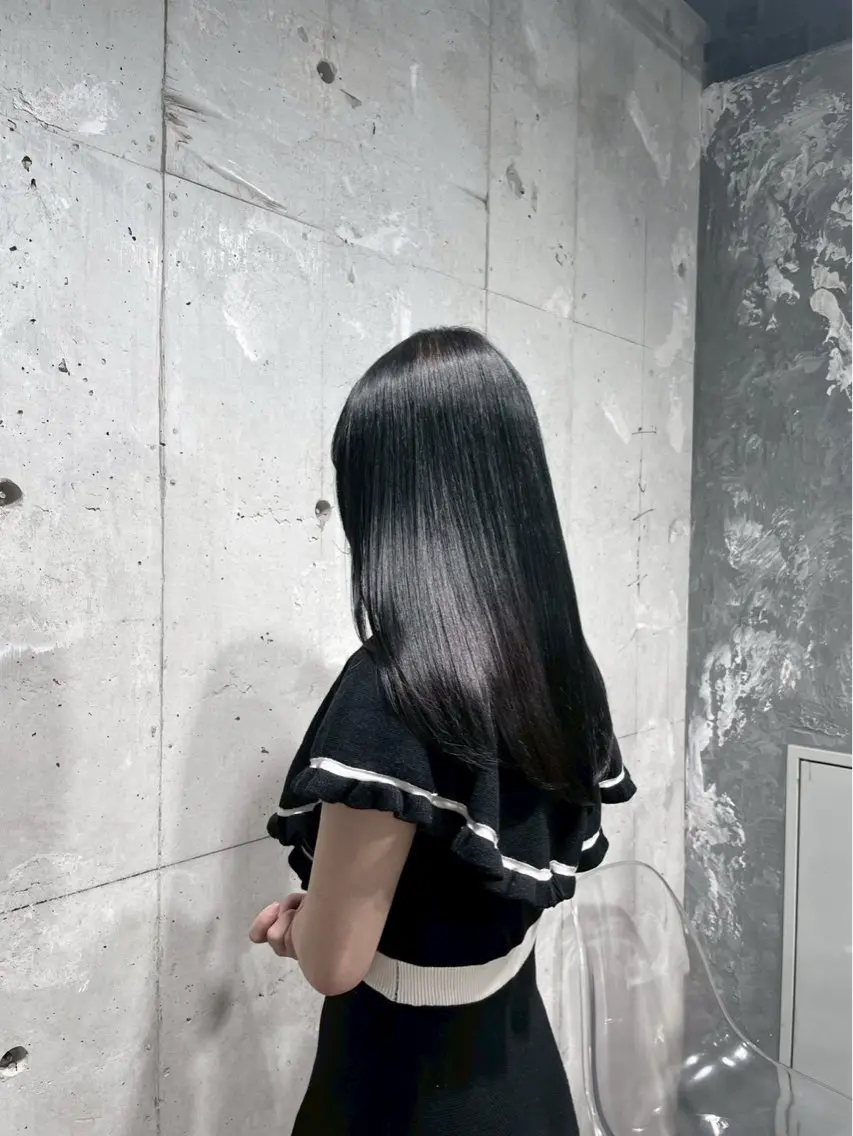 【🪞就活生限定🪞】黒染めは使わない🩶暗髪カラー/ブルーブラック/就活カラー➕オリジナルトリートメント💕の写真