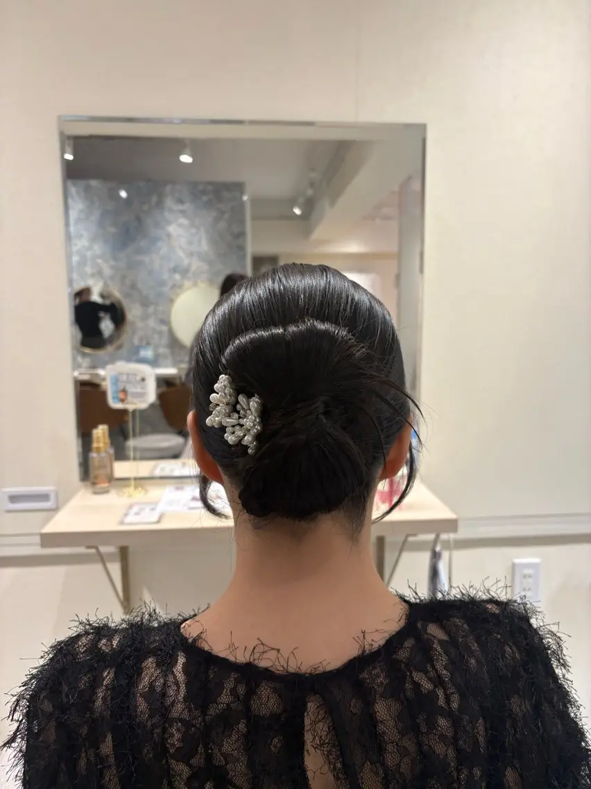 セミロング ヘアアレンジ 能地 菜々美のヘアスタイル