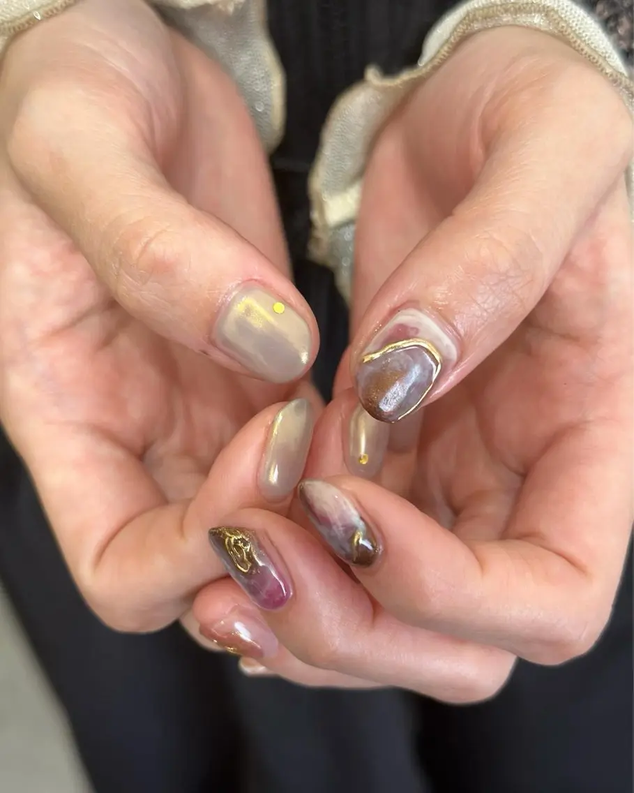 ネイル シンプルネイル ハンドネイル フットネイル kiii.__ ✴︎*のネイルデザイン