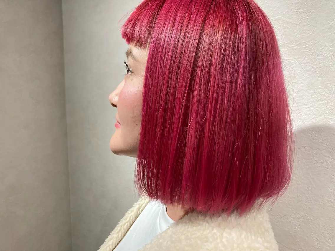 ショート カラー 切りっぱなしボブ ブリーチ ピンクカラー ボブ 大澤 美樹 💇‍♀️店長のヘアスタイル