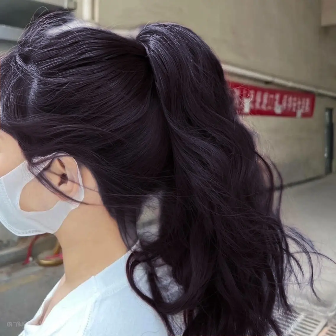 ロング カラー ラベンダー💜 グレージュ🩶のヘアスタイル