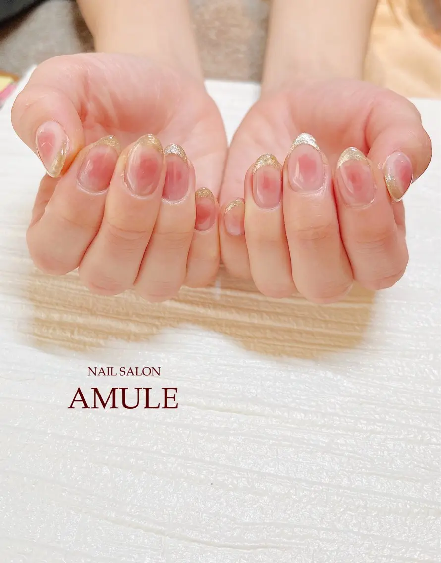 ネイル チークネイル フレンチネイル ジェルネイル マグネットネイル ハンドネイル NAILSALON AMULEのネイルデザイン