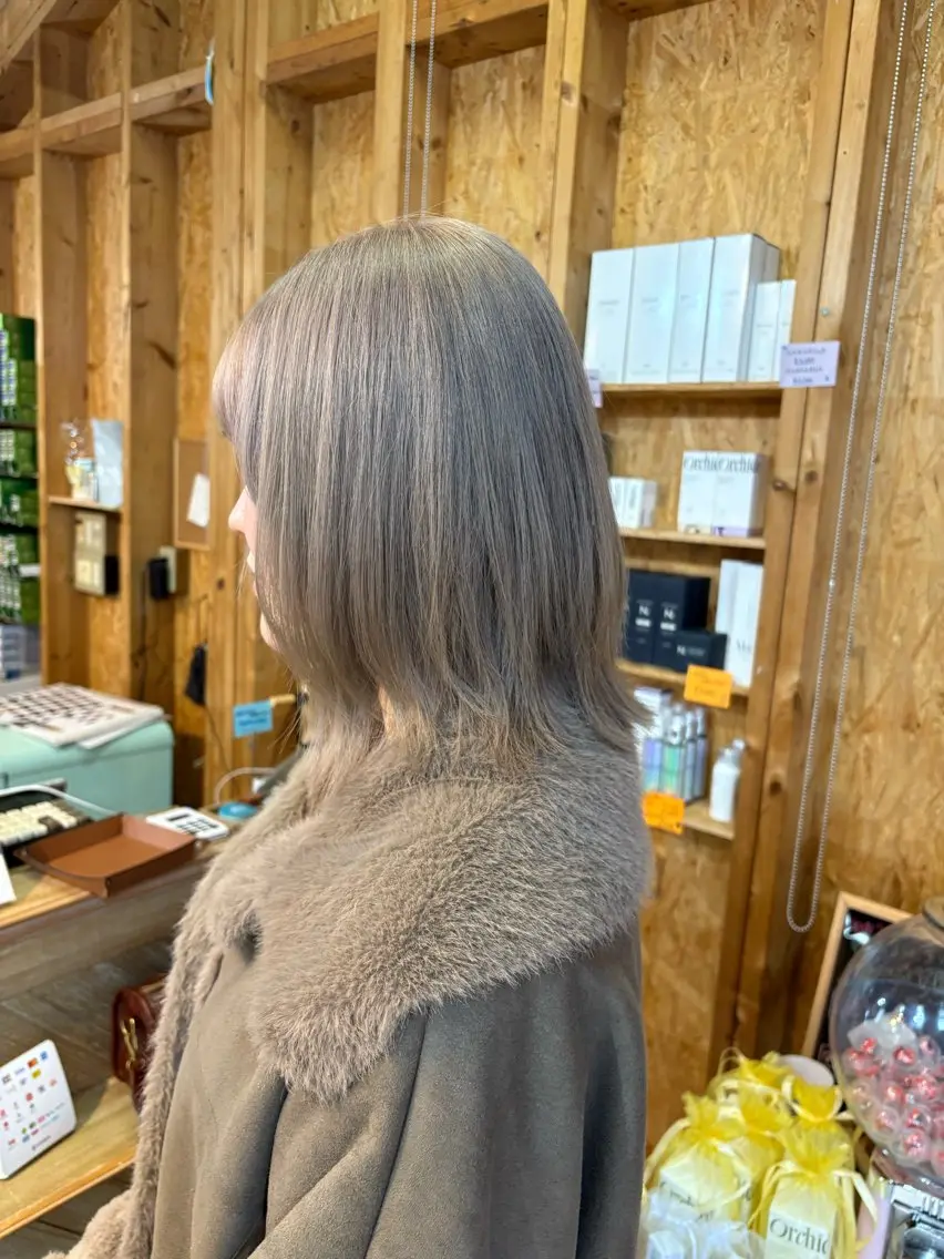 カラー ヘアカラー まろみ暖色×ボブ ×chia🕯のヘアスタイル