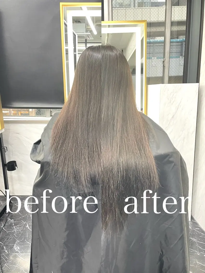 ロング カラー エクステ エクステ🩵ブリーチ 韓国ヘア🩵KAEのヘアスタイル