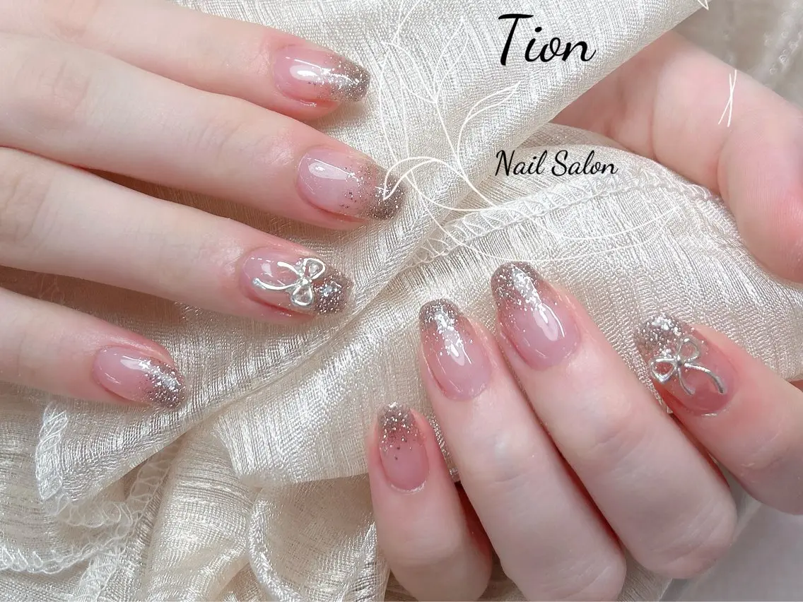 ネイル チークネイル 長さ出し フットネイル フレンチネイル ジェルネイル Nailsalon Tion武蔵小杉店のネイルデザイン