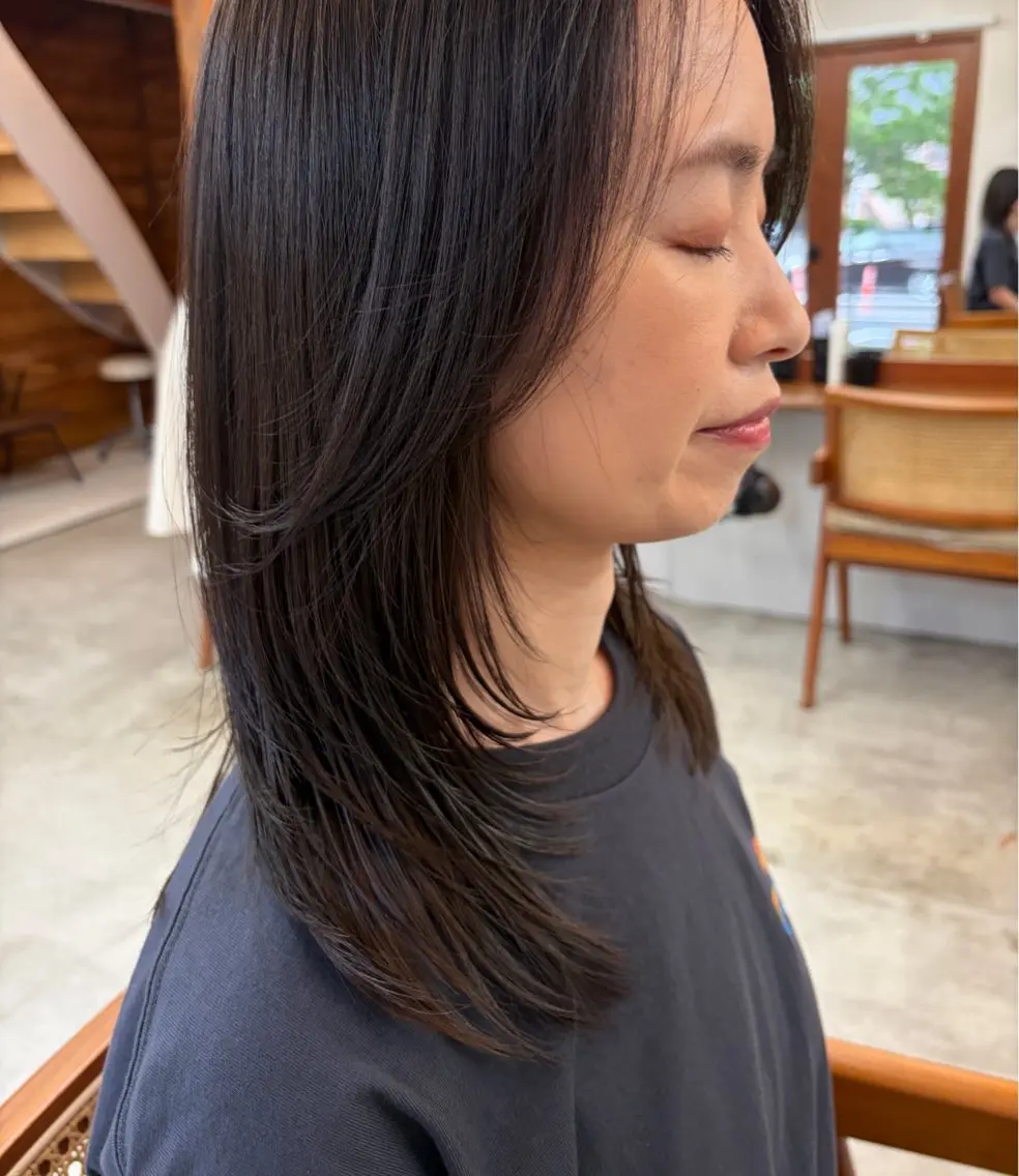 ミディアム レイヤーカット 杉本 涼音のヘアスタイル