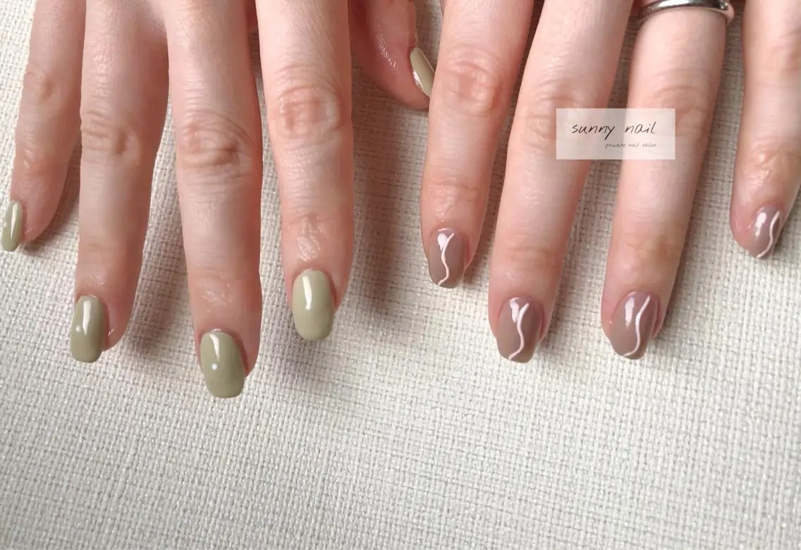 ネイル カジュアル ジェルネイル おそろいネイル ニュアンスネイル パラジェル sunny nailのネイルデザイン