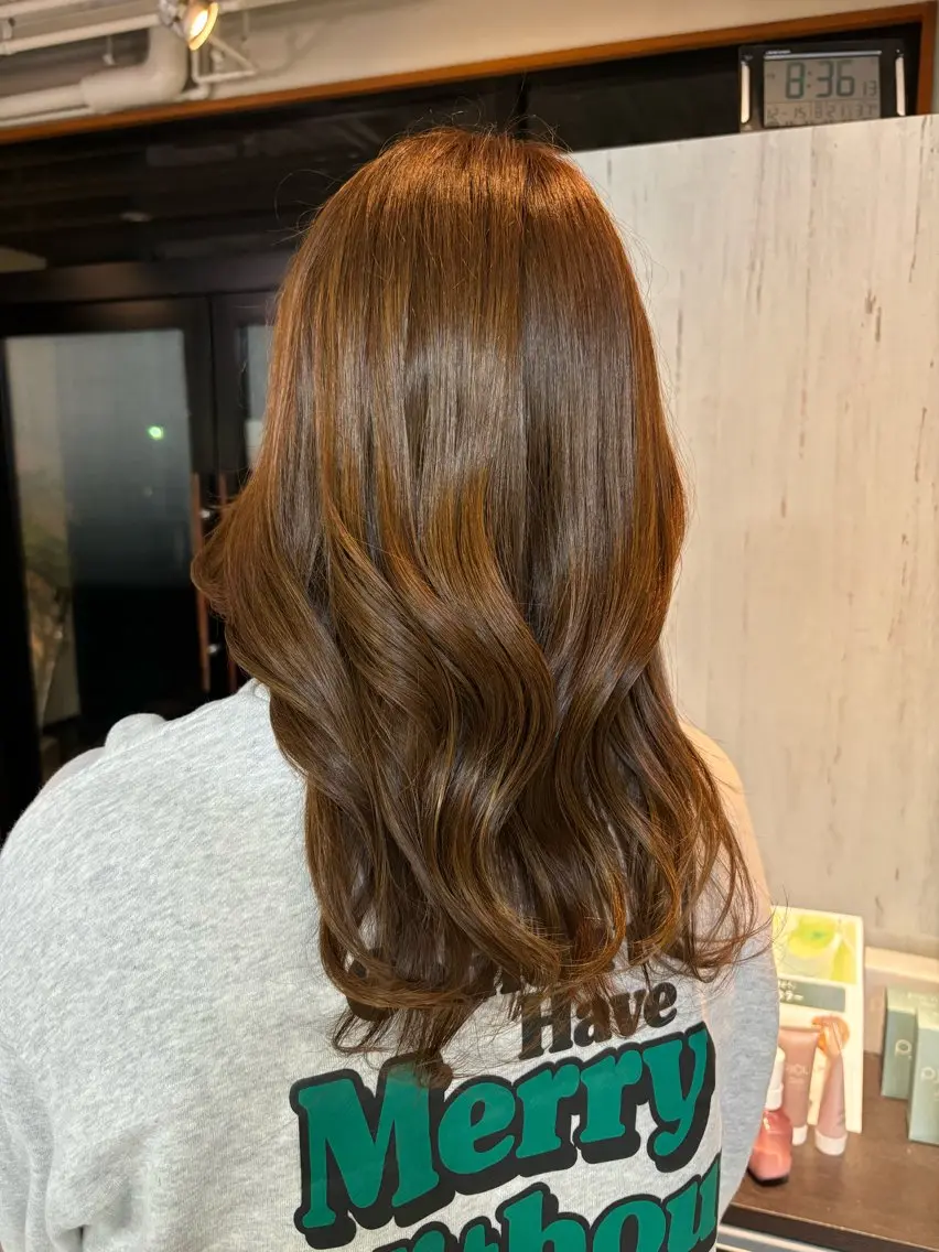 セミロング カラー ベージュカラー カット ヘアカラー トリートメント 下河 美友のヘアスタイル