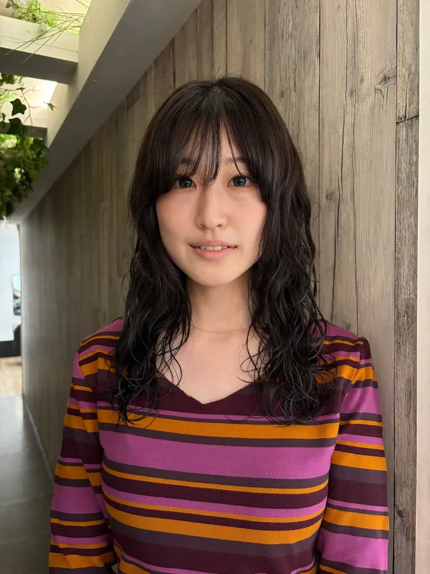 セミロング カラー ヘアカラー 夢 菜のヘアスタイル