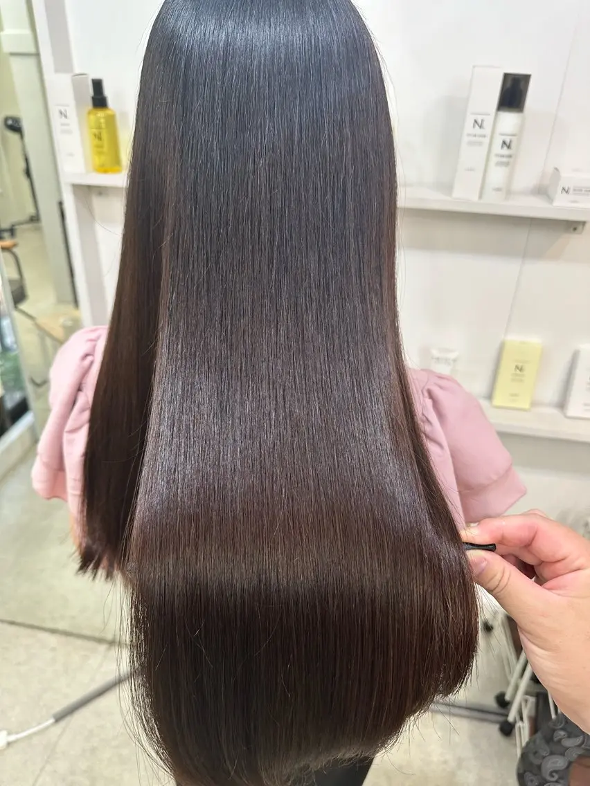 ロング カラー 髪質改善 縮毛矯正 トリートメント ヘアカラー トリートメント 髪質改善/レイヤー ストウシンゴのヘアスタイル