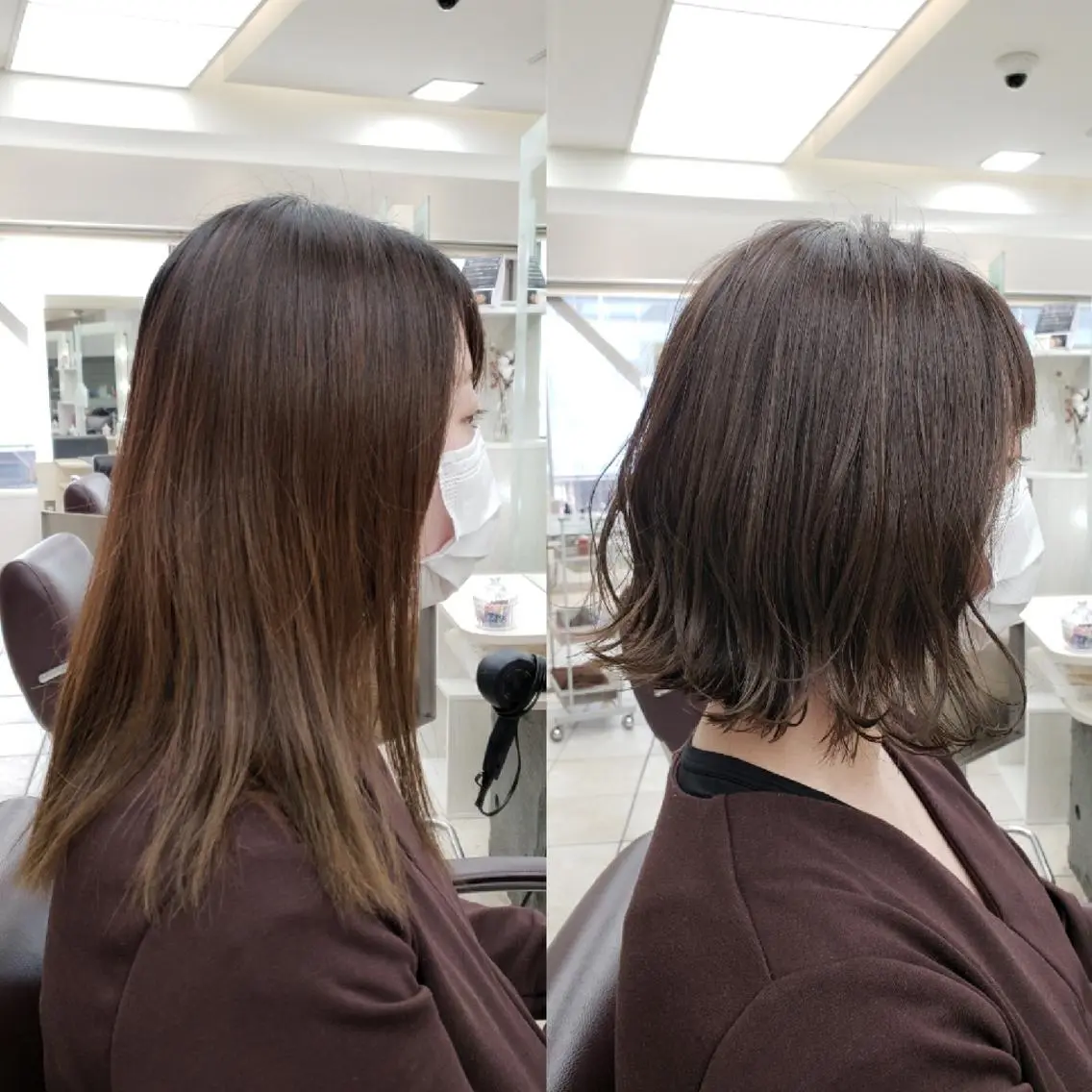 ミディアム カラー イルミナカラー 髪質改善 似合わせカット 縮毛矯正 トリートメント カット ヘアカラー トリートメント ボブ・ロブ　福田 泰久✂️✨のヘアスタイル