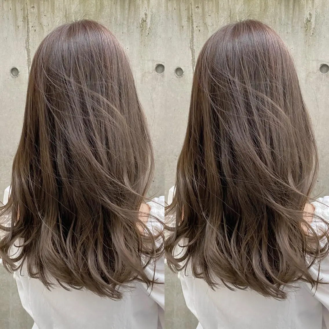 ミディアム カット ヘアカラー トリートメント レイヤーカット /透明感カラー西田のヘアスタイル