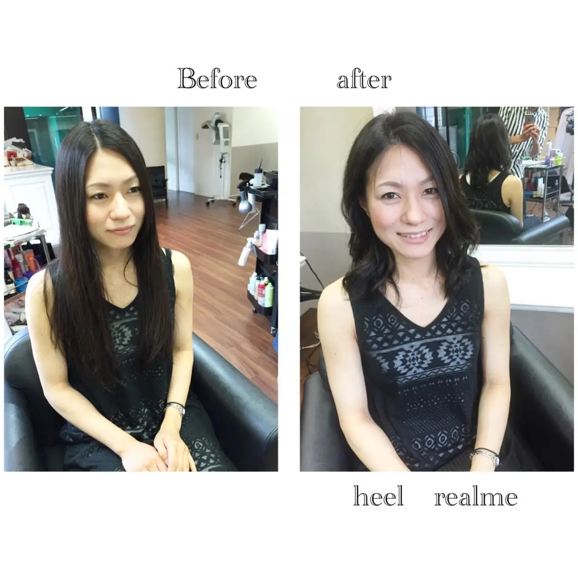 ミディアム セミロング ロング カラー パーマ ヘアアレンジ ミディアムパーマ セミロングパーマ 黒髪 成松 勇治のヘアスタイル