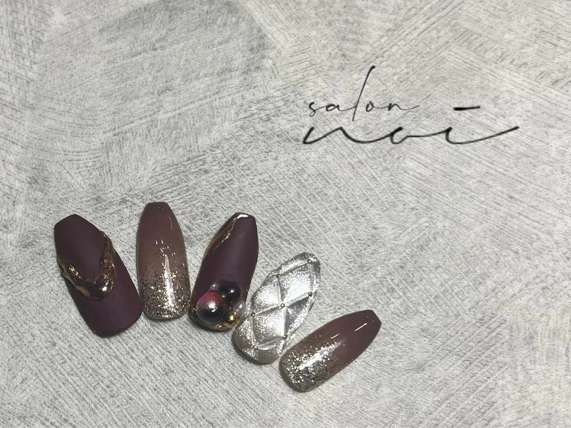 ネイル ボルドー ハンドネイル salon noiのネイルデザイン