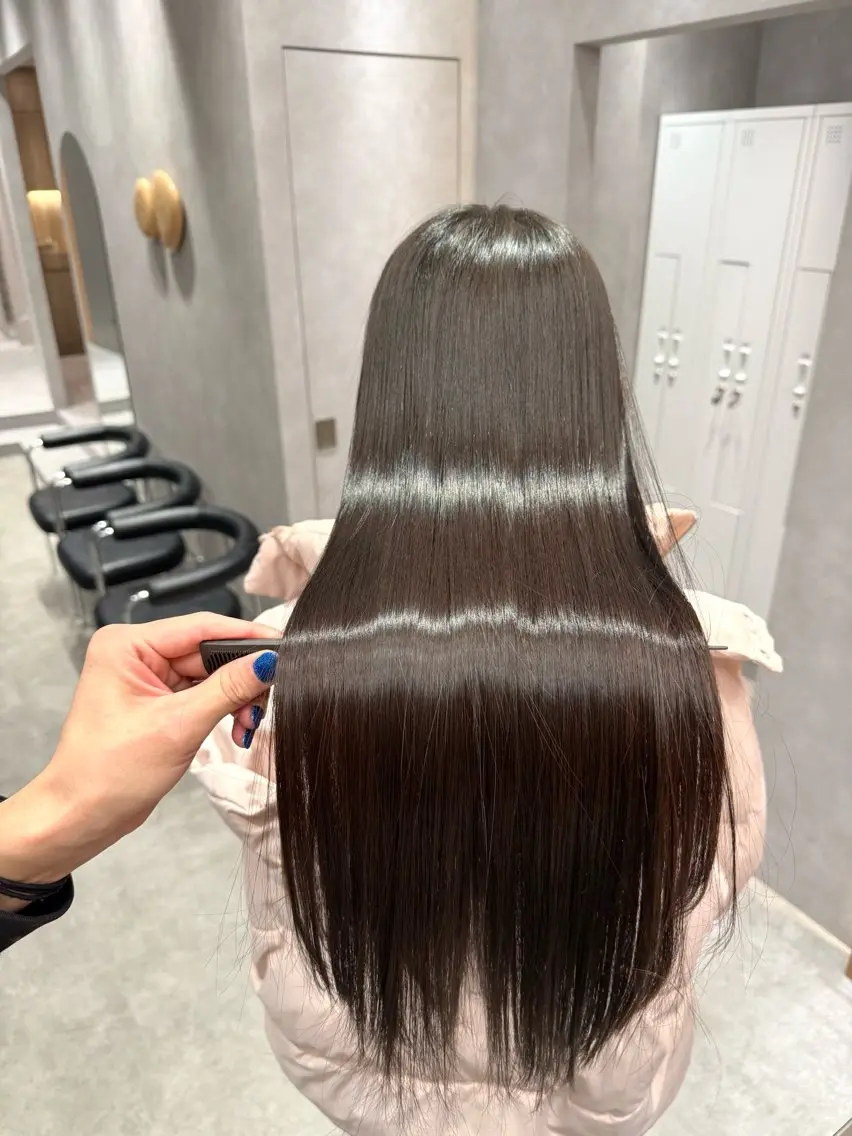 ロング カラー パーマ ヘアアレンジ 髪質改善 縮毛矯正 カット ヘアカラー 縮毛矯正 トリートメント 縮毛矯正/髪質改善/ ブリーチ毛/木元渓太のヘアスタイル