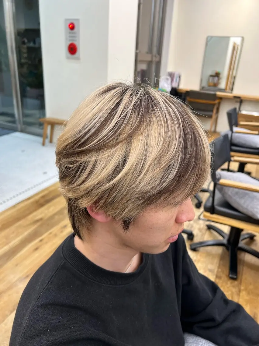 メンズ メンズハイライト 艶髪✨似合わせカラー 🫧Airi🫧のヘアスタイル