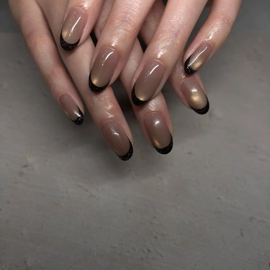 ネイル フレンチネイル ラメ(グリッター) マグネットネイル ハンドネイル K. nailのネイルデザイン