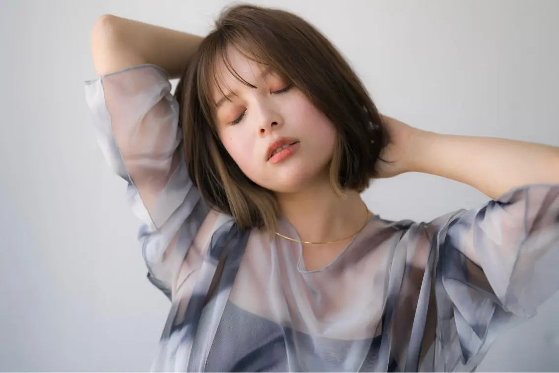 カラー ブリーチ ダブルカラー ブリーチなしカラー ウルフ/レイヤー/ ブリーチカラーのヘアスタイル