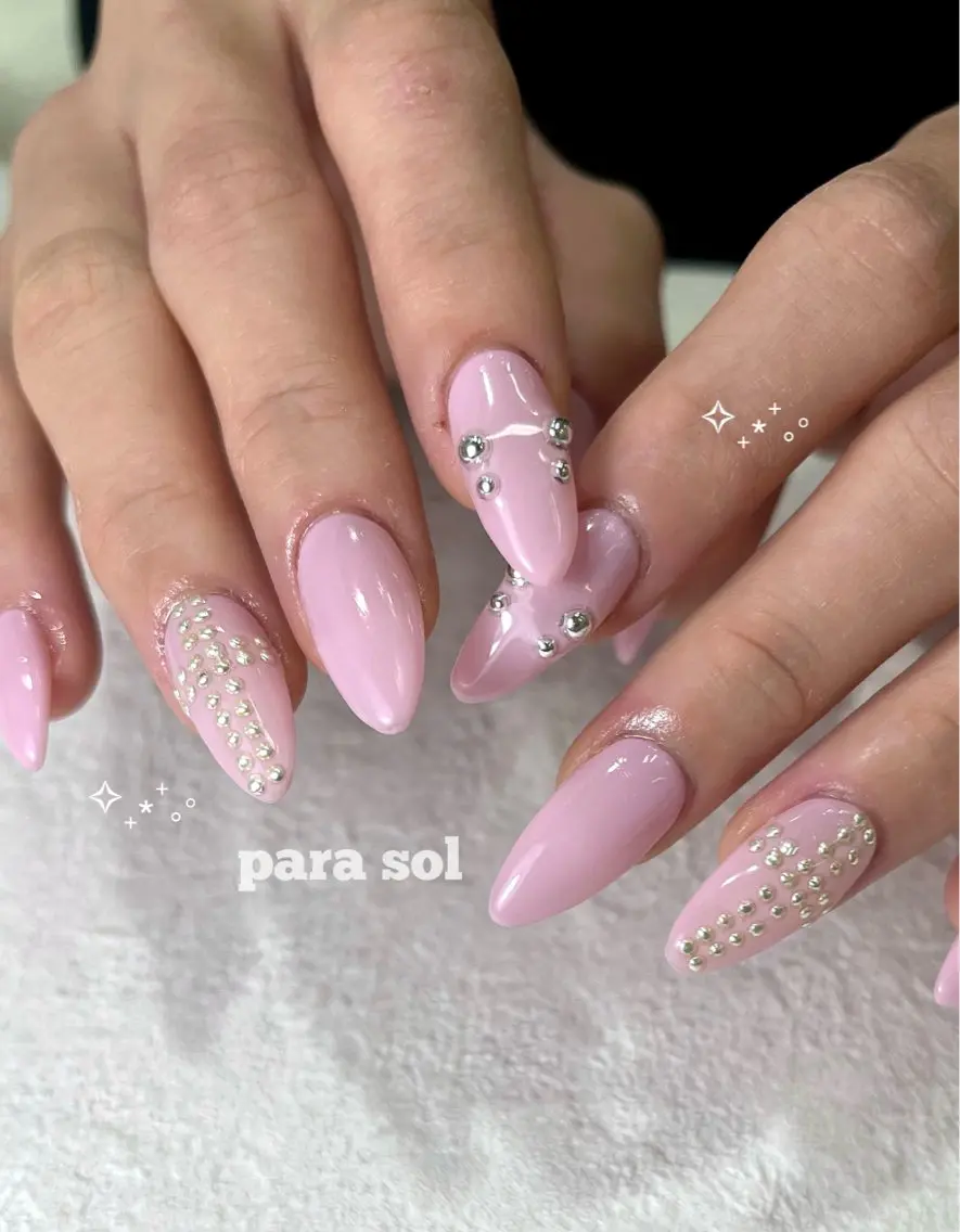 ネイル ジェルネイル パラジェル ピンク シンプルネイル ハンドネイル Para Sol nail Maoのネイルデザイン