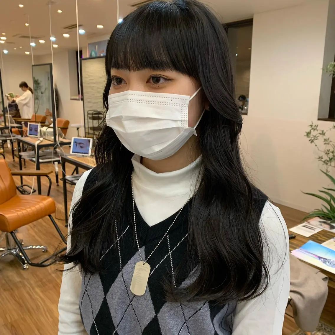 ロング 顔まわりレイヤー レイヤーカット ワイドバング 【韓国風くびれヘア】 joule小木曽輝のヘアスタイル