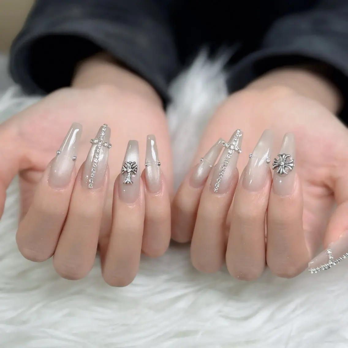 ネイル フットネイル フレンチネイル グラデーション 韓国ネイル ロングネイル Hani Nail XUKAのネイルデザイン
