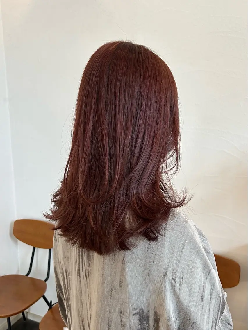 セミロング カラー ブラウンカラー ピンクカラー ピンクブラウン レイヤーカット カット ヘアカラー 水谷優華/レイヤー /透明感カラ-のヘアスタイル