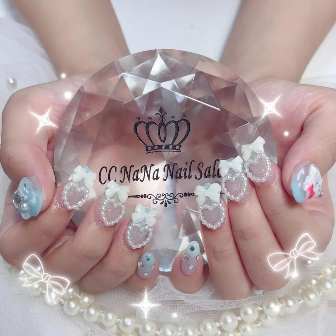 ネイル チークネイル フラッシュネイル ジェルネイル ハート キラキラネイル ハンドネイル 💎CC・NaNa 韓国風ネイル🌙Cのネイルデザイン