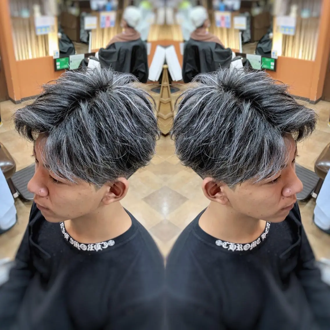 ショート カラー メンズ メンズブリーチ メンズメッシュ ブリーチ メッシュ 三谷 天兵のヘアスタイル