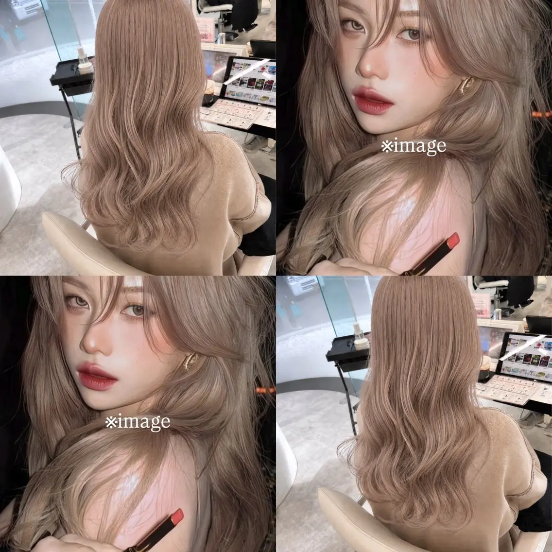 ロング カラー ベージュカラー ミルクティーベージュ ハイトーン/レイヤー 🇰🇷RYUKIのヘアスタイル