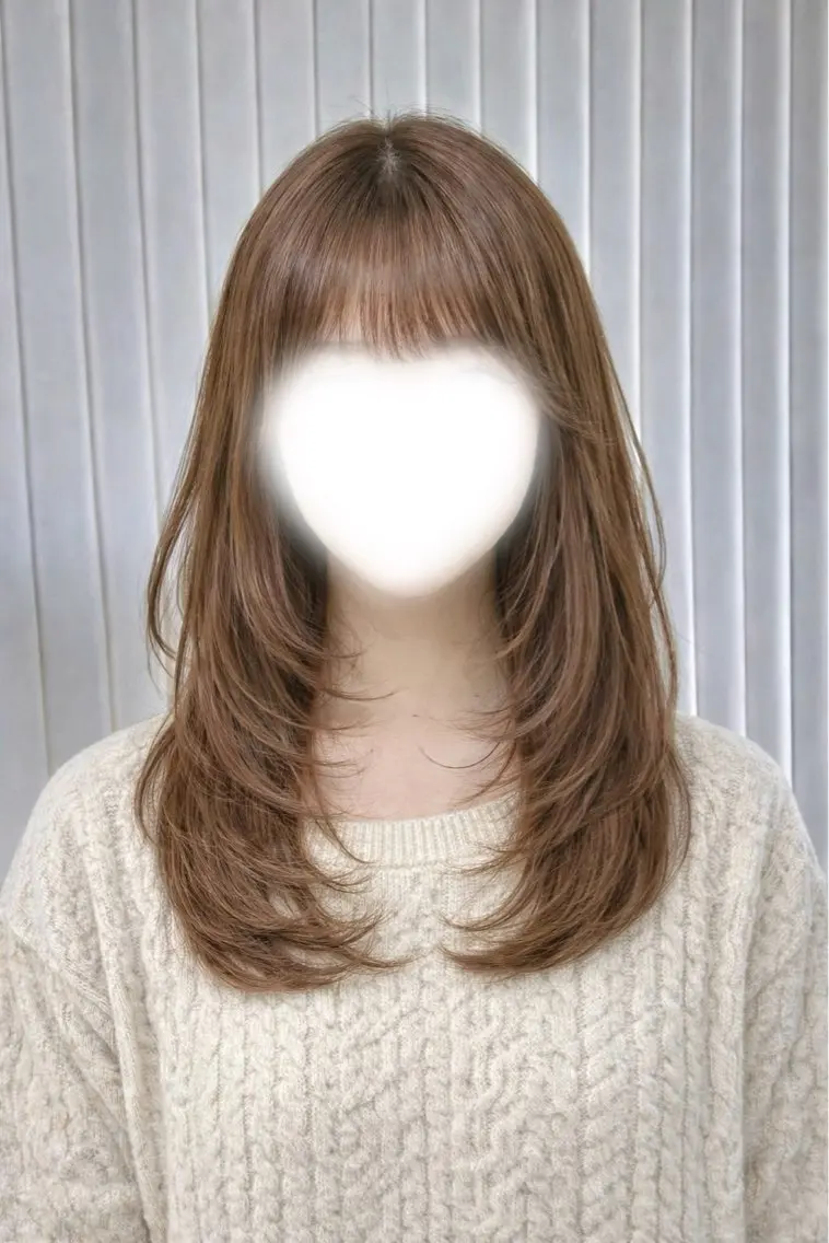 セミロング レイヤーカット 🎀カラーモデル 募集中✧めい🎀のヘアスタイル