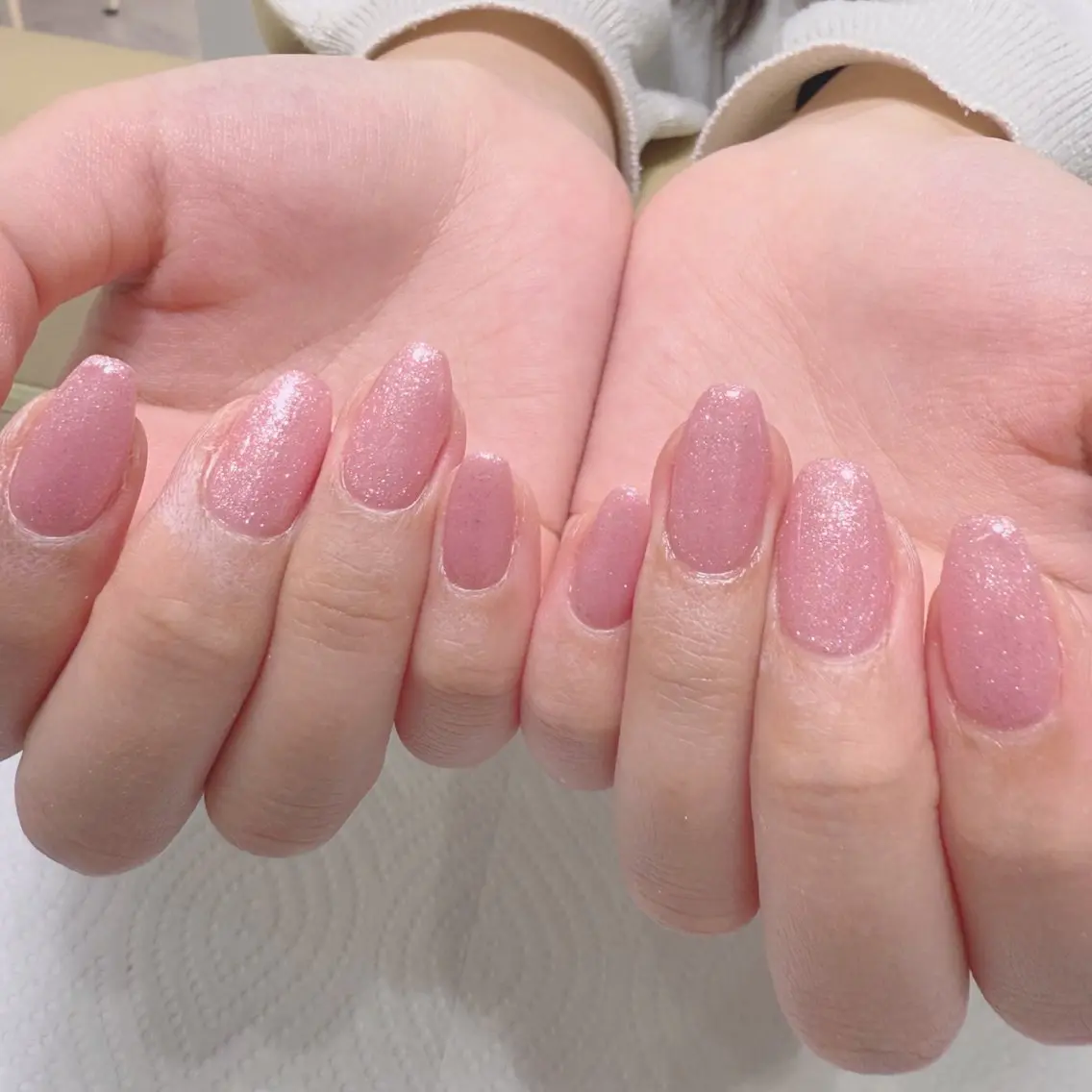 ネイル ラメ(グリッター) ピンク 春ネイル ハンドネイル 濱田 エルバイノリコのネイルデザイン