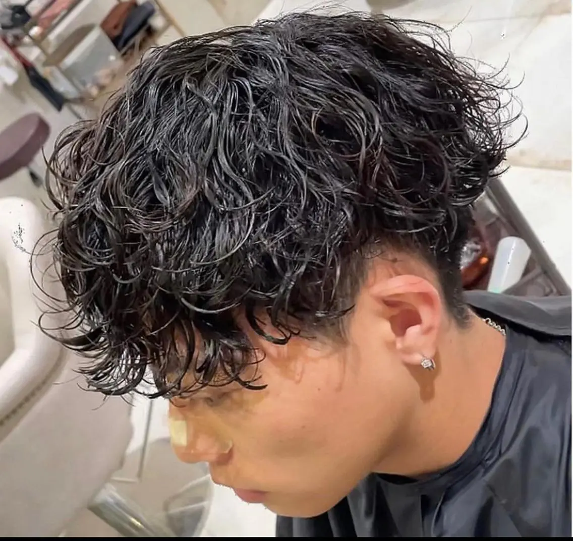 ショート パーマ メンズ カット パーマ 本町No1カット集団 AFROのヘアスタイル
