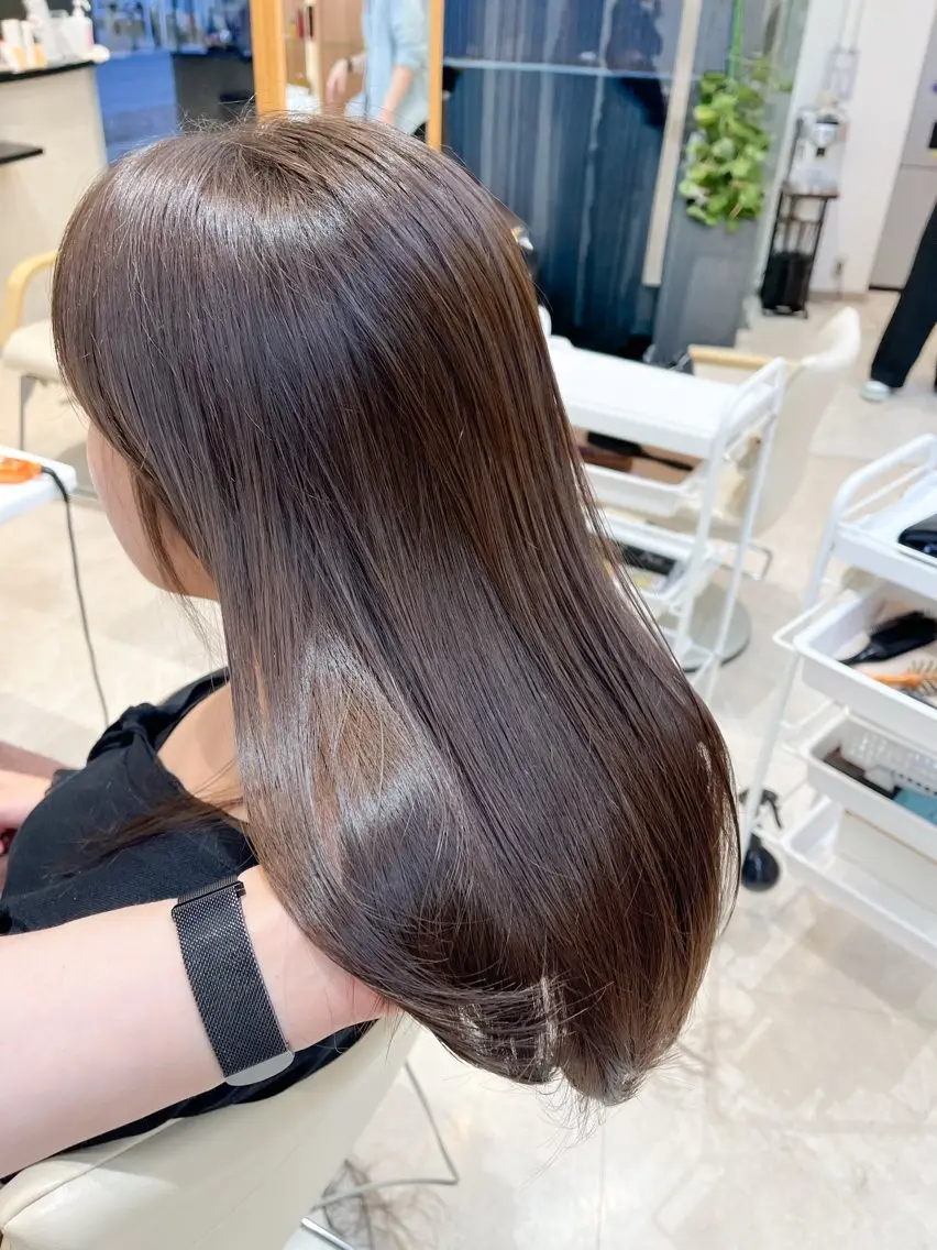 セミロング 顔周りカット レイヤーカット カット ヘアカラー トリートメント ミタニ/髪質改善 /レイヤーカットのヘアスタイル